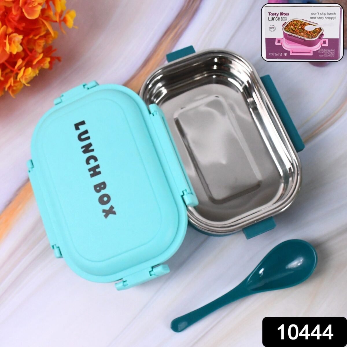 Insulated Testy Stainless Steel Leakproof Lunch Box With Spoon (1 Set) - Image 2