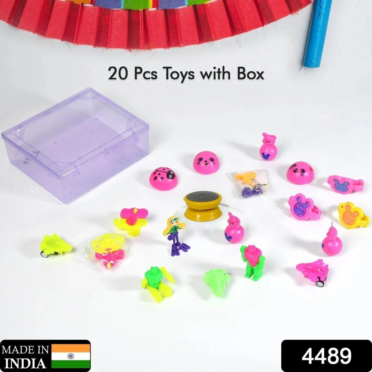 20pc Mix All New Toy With Plastic Commander Container , Mix All Types Playing Toy For Kids - Image 2