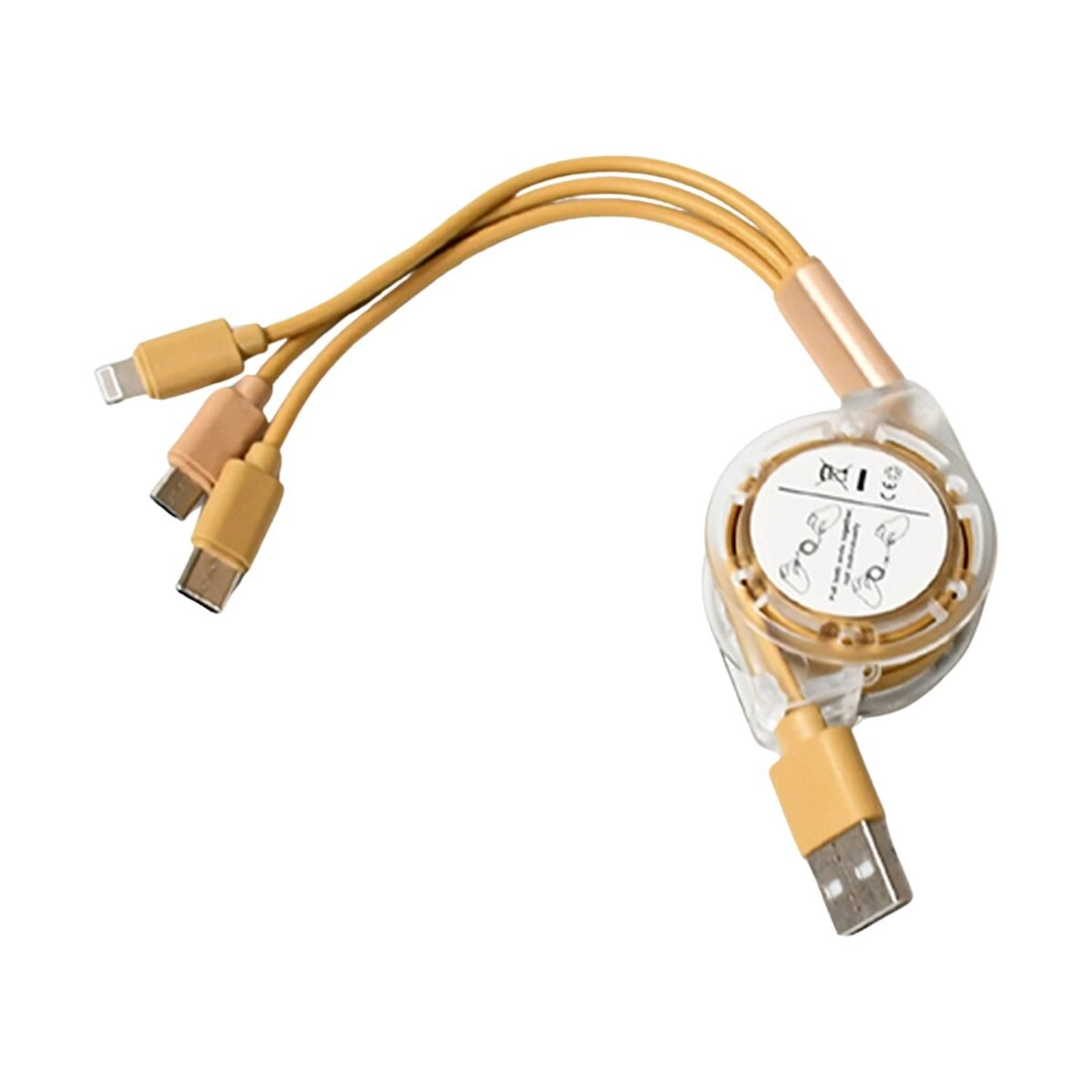 Retractable 3-in-1 Charger Cable for Phones & Android (1 Pc, Multi-USB) - Image 1