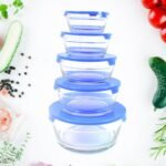 Modern Glass Bowl Set Mixing / Storage Bowls with Lids (5 Pcs Set) - Image 4