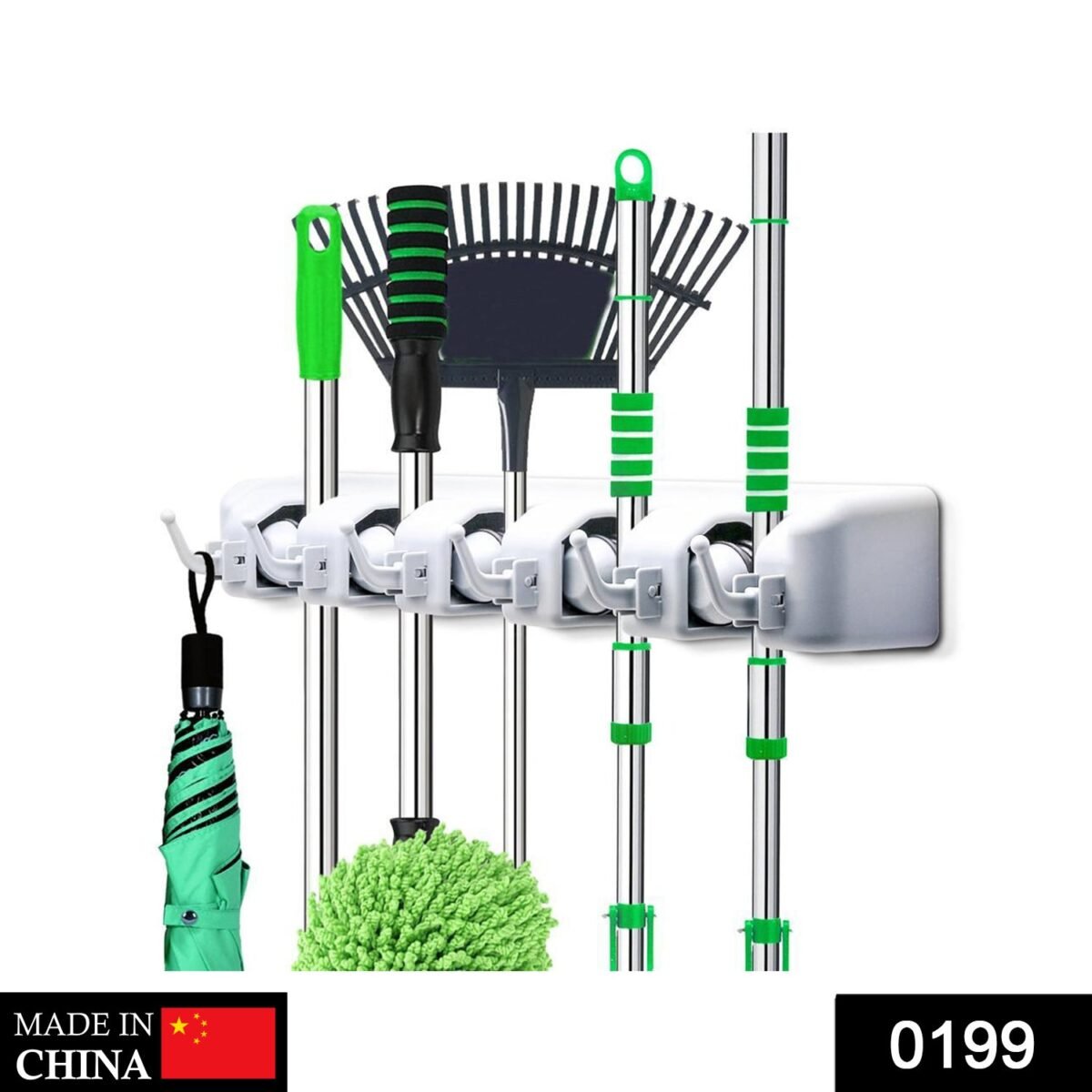 5-Layer Multipurpose Wall Mounted Organizer Mop And Broom Holder - Image 2
