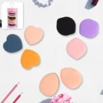 Mini Finger Makeup Powder Puff (Multicolour, 8 Pcs Set)