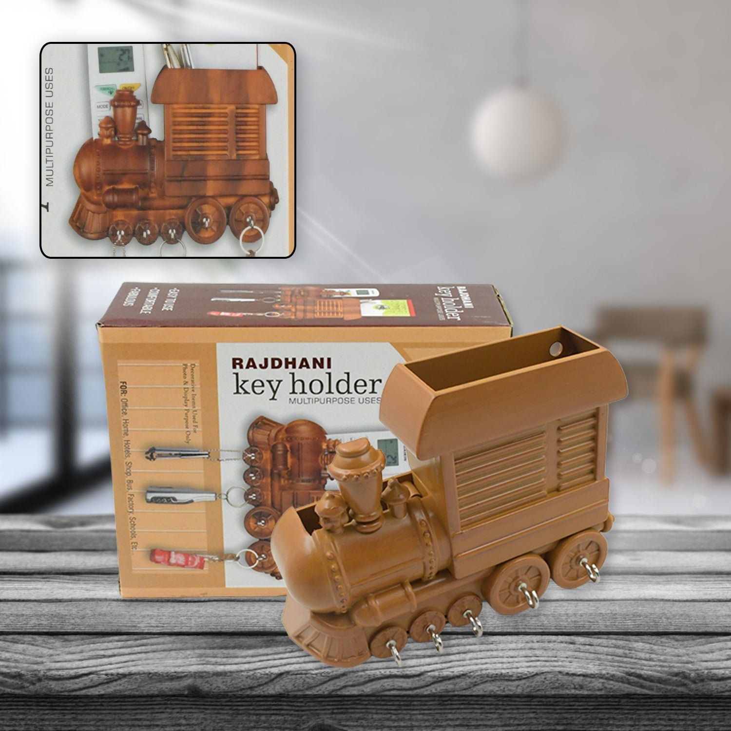 01_172c9465-44da-4c32-99a9-c75e8395223f.jpg Train Key Holder (Plastic): Wall Mount, Decorative (1 Pc) - Image 1