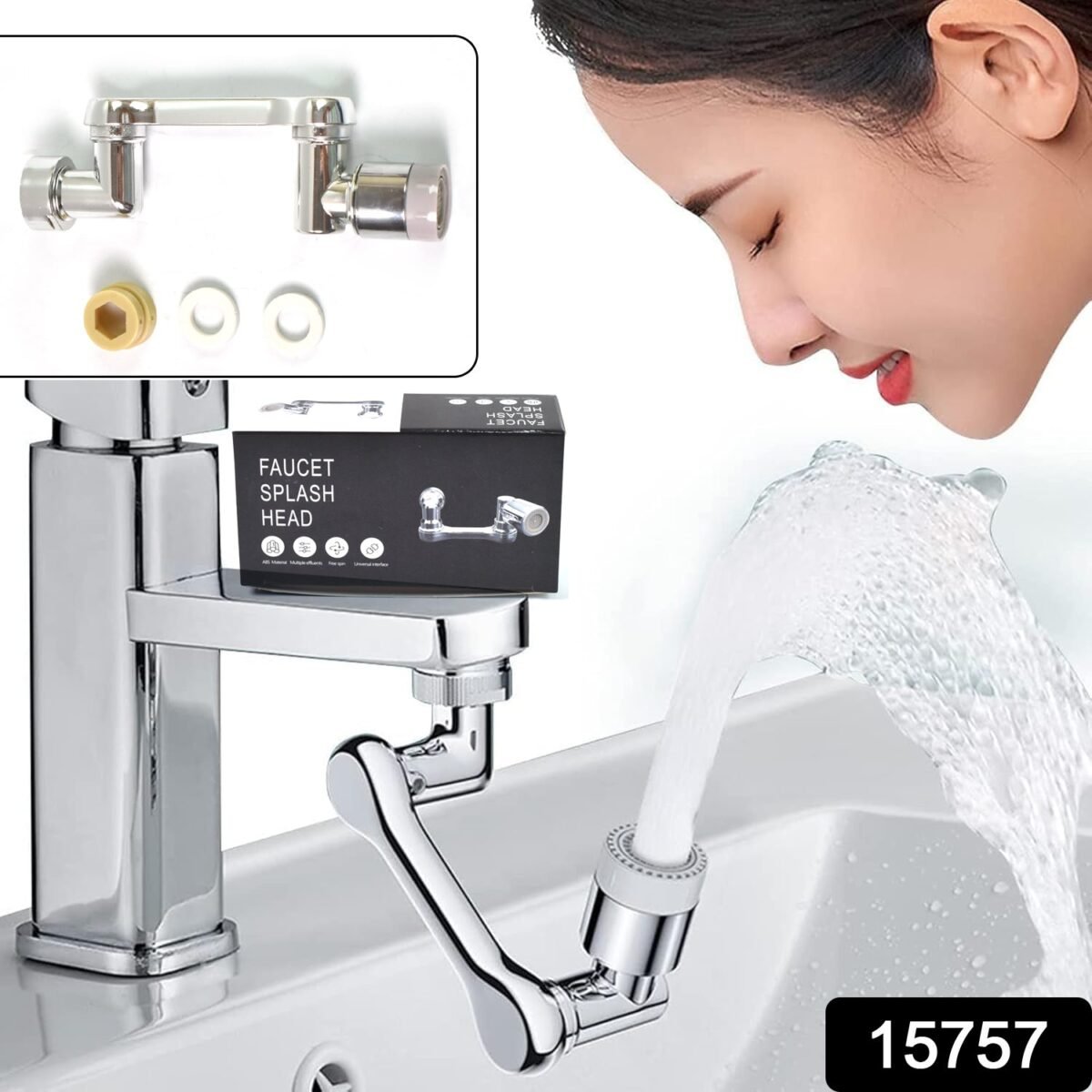 Flexible Faucet Splash Head Extender Aerator, Universal Splash Filter Faucet Sprayer (1 Set) - Image 2