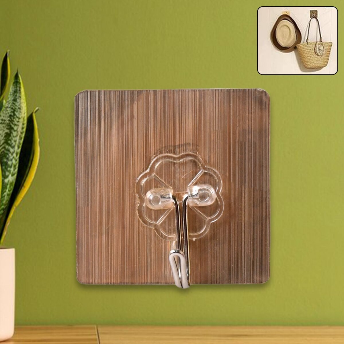 Adhesive Heavy-Duty Hooks for Kitchen and Bathroom (1 Pc / 6×6 Cm) - Image 1