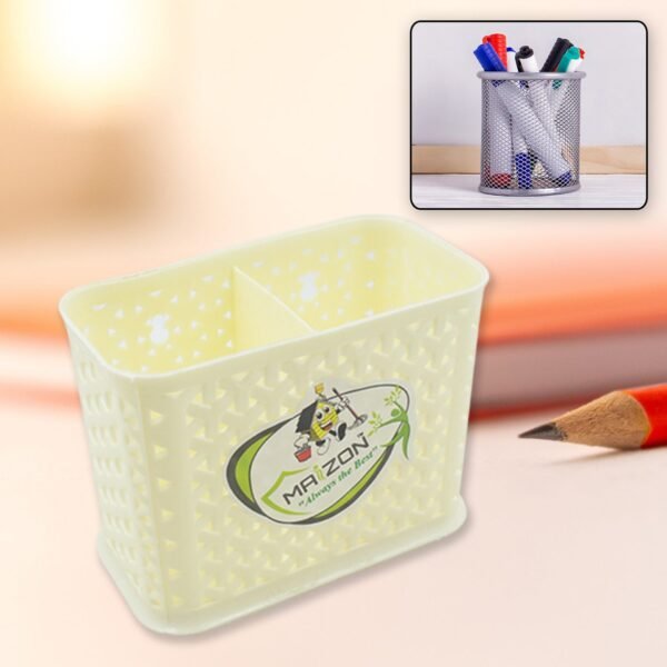 multipurpose Holder for Desk, Plastic Pen Pots Desk Organizers Pots Holder Stationary Supplies for Office, Home, School Non-slip Silicone Bottom