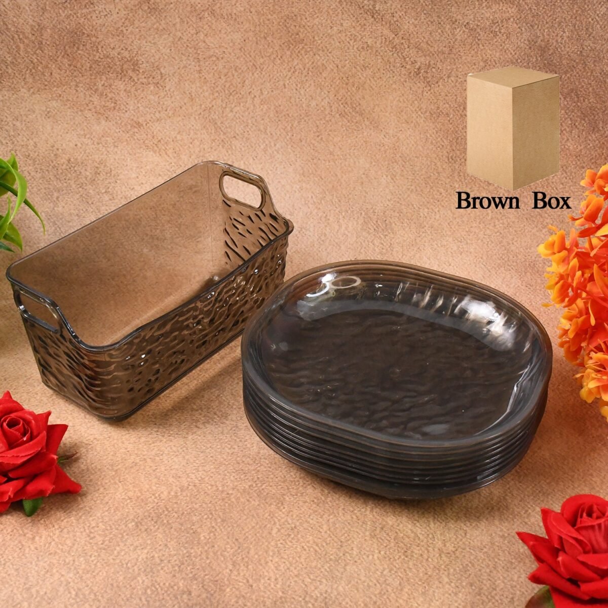 Plastic Household Plates Dinner Plates Dish Tray Skewer Bone Plate Set (10 Pcs Set) - Image 1