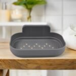 Plastic Soap Dish Holder for Bathroom Shower Wall Mounted Self Adhesive (1 Pc) - Image 4