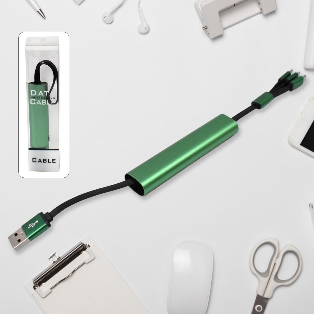 Charging Cable, 3 in 1 Extendable, Data transmit & Charging Cable (1 Pc) - Image 1