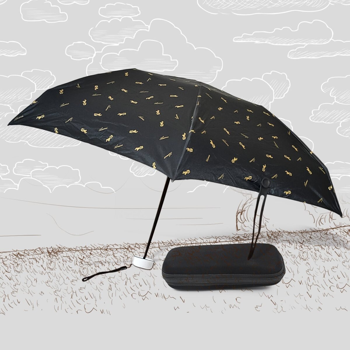 3-Fold Cute Umbrella – Sun & Rain Protection, UV Shield (1 Pc / With Zip Case) - Image 2
