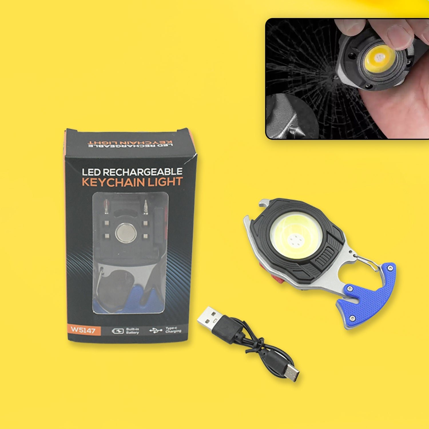 01_3e7576ed-e88a-475d-a244-d6d63742e893.jpg Keychain Led Flashlight Rechargeable Multi Function 6 Lighting Modes Pocket Key Chain Flash Light USB for Outdoor Camping,Walking With Cigarette Lighter - Image 1