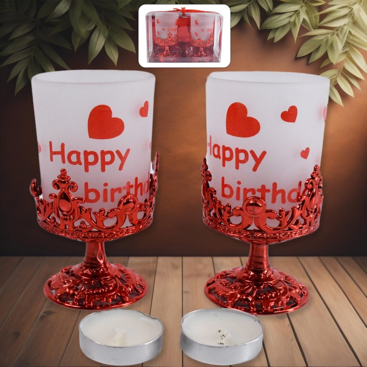 Tealight Holder Stylishly Shaped Candle Diya Stand Plastic Beautiful Design Festival (2 Pc / Mix Design) - Image 1