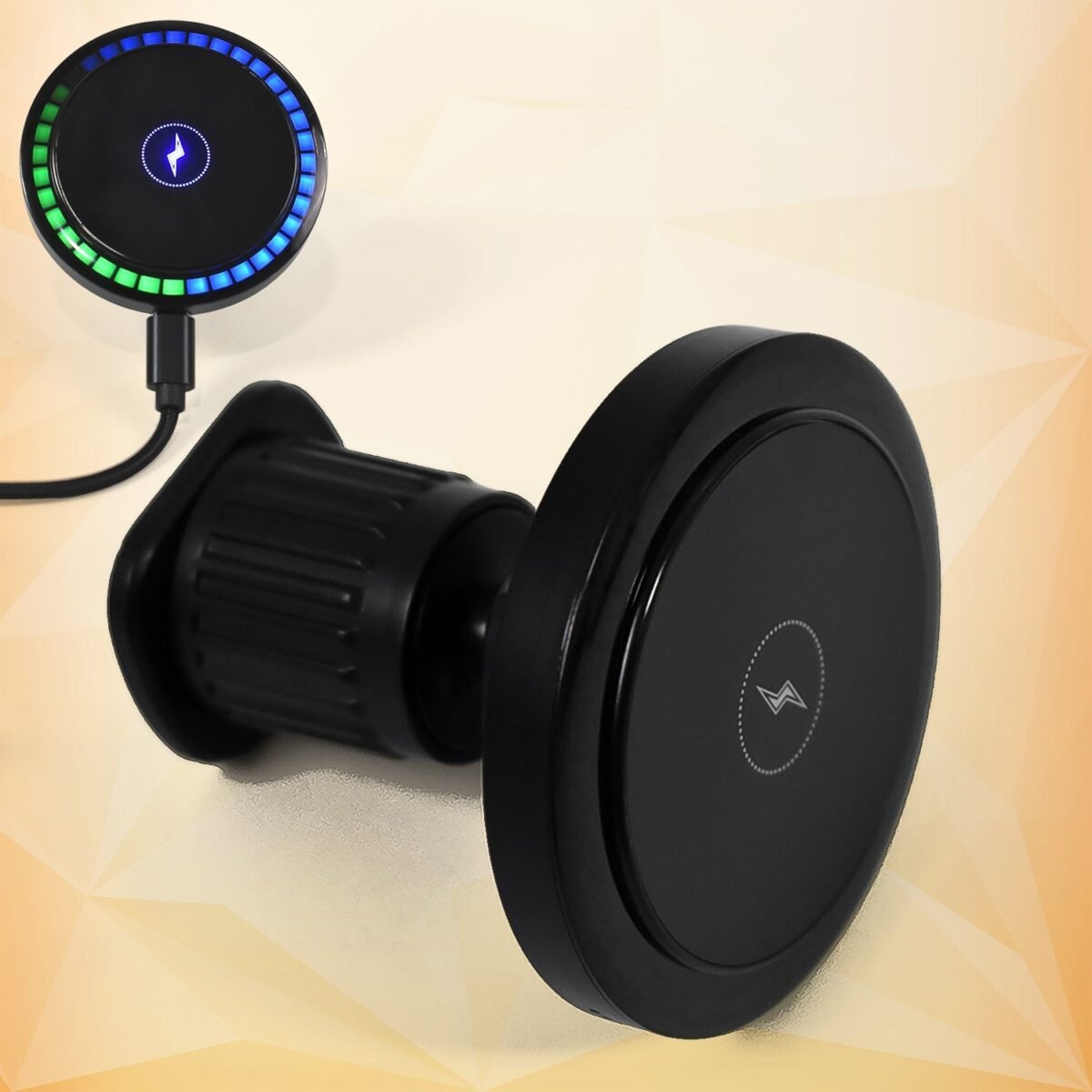 Magnetic Phone Mount Wireless Charger | Music Reactive Lights (1 Set) - Image 1