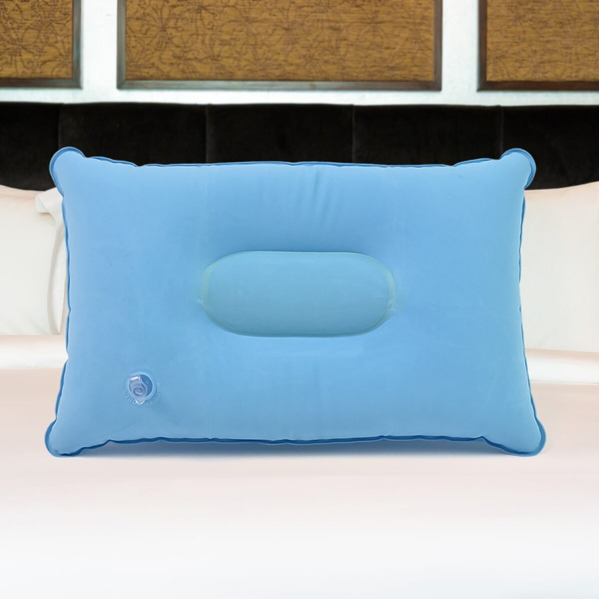 Comfortable Inflating Travel Pillow (34×21 Cm / 1 Pc / Mix Color) - Image 1