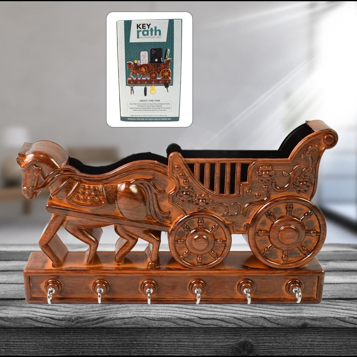 Plastic Rath Design Plastic 6 Hook Key Holder (1 Pc) - Image 1