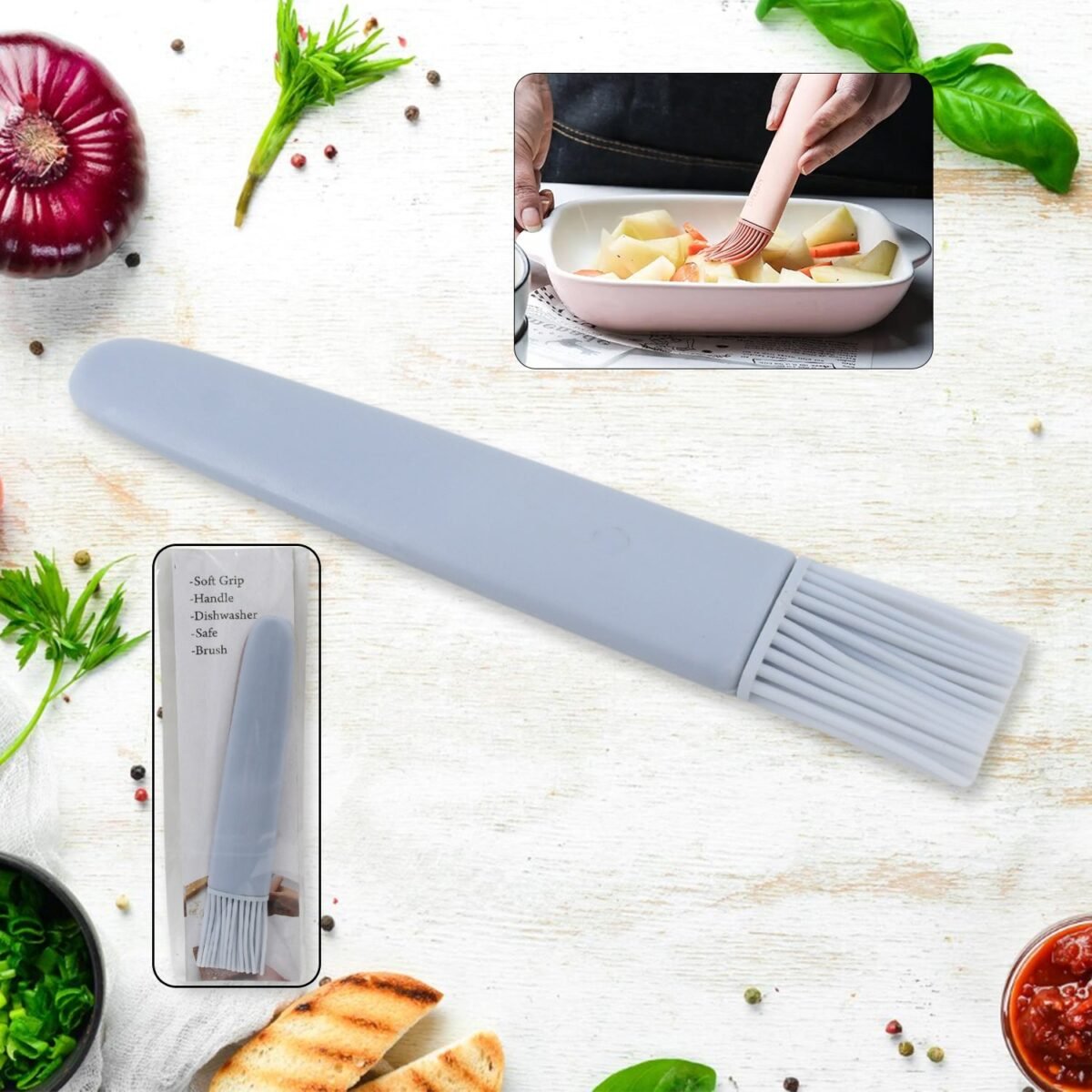 Pastry Brush, Basting Brush BBQ Sauce Marinade Meat Silicone Oil Brush (1 Pc) - Image 1