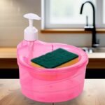 2-in-1 Double Layer Liquid Soap Dispenser with Pump & Sponge – Practical Kitchen & Hotel Sink Soap Pump Bottle (Rectangle) - Image 4