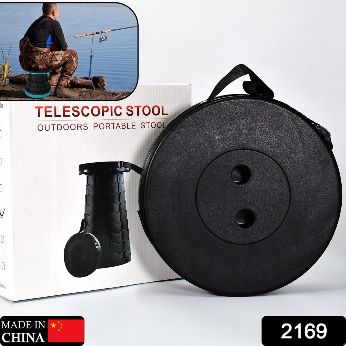 Foldable Retractable Height Adjusting Stool Space Saving Telescopic Stool for Fishing Hiking Stool for Adults and Kids. - Image 2