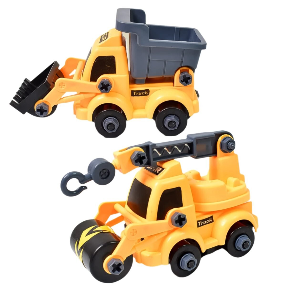 Engineering Vehicles Nut Assembly Toy – DIY Vehicle Model Set for Kids, Simulation Car Construction Toy (2 Pc Set) - Image 1