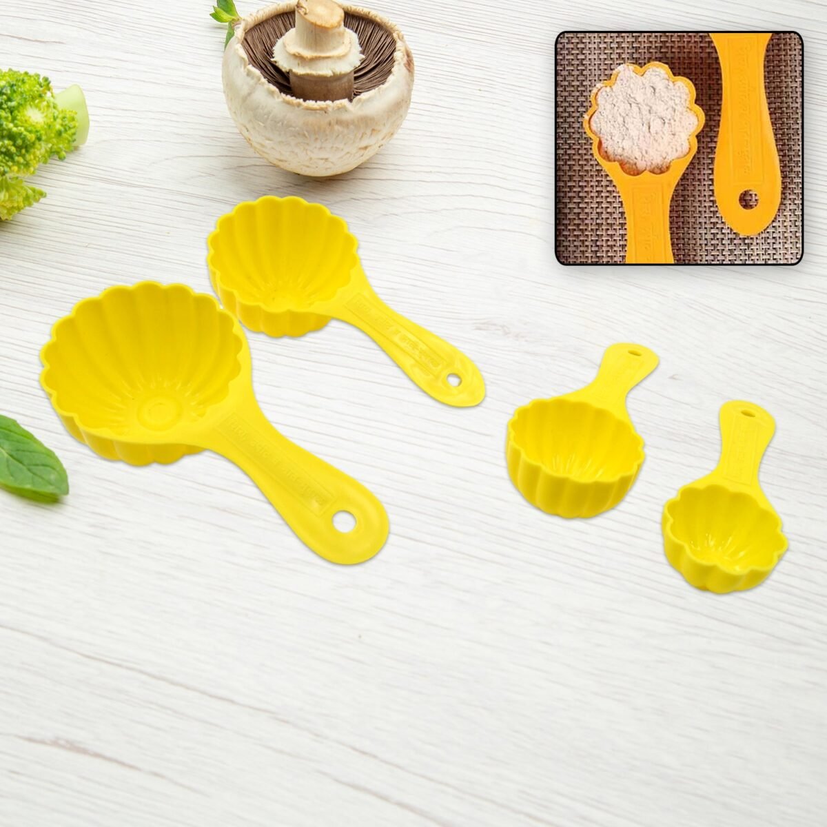 Plastic Kitchen Tool Mould / Ladoo Mould Spoon Ladoo Making Spoon Set for Kitchen Multipurpose, Plastic Ladoo Mold For Making Different Variety of Ladoo (4 Pcs Set) - Image 1