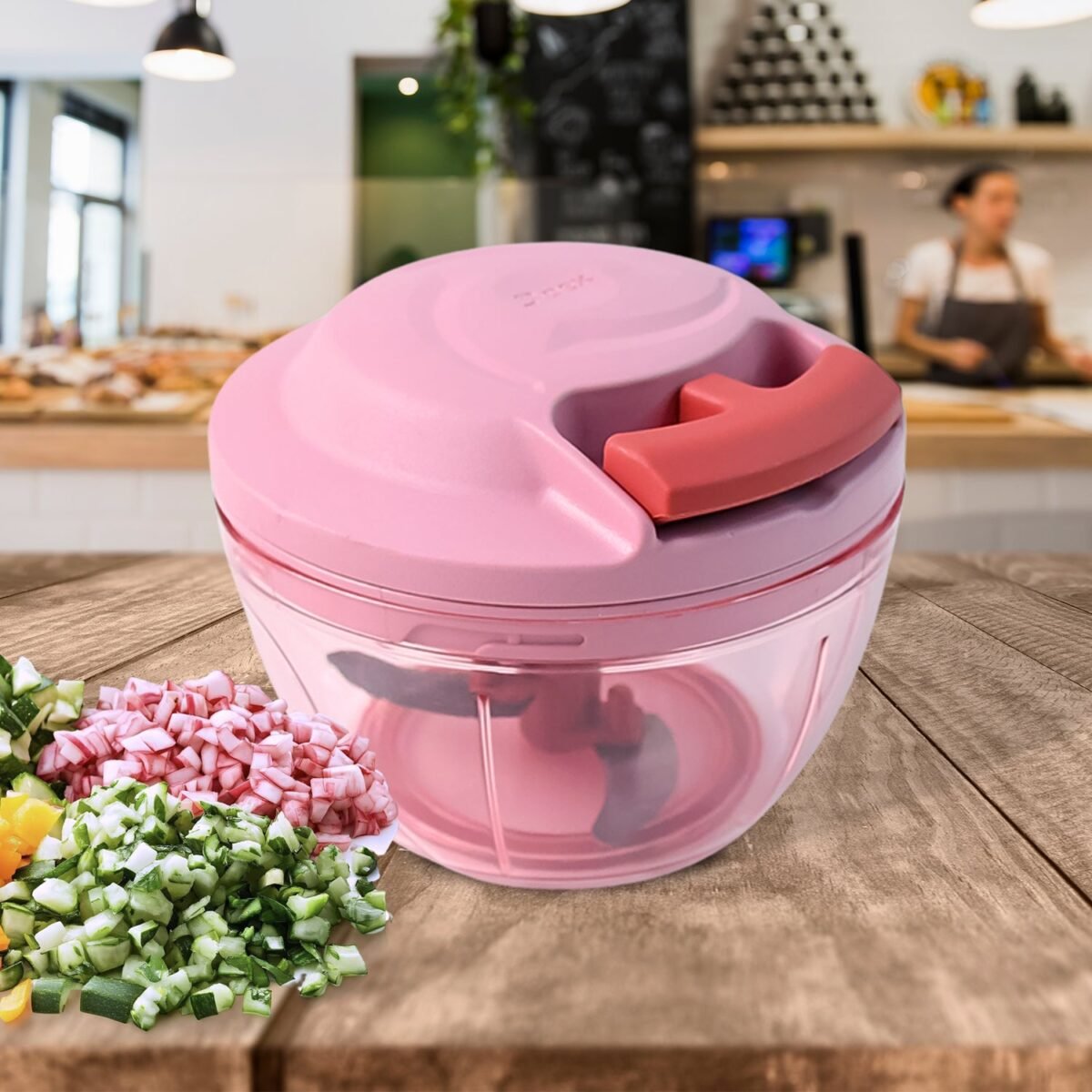 Apex Power-X Triple Stainless Steel Blades and Hand-Pull Vegetable Chopper (500Ml) - Image 1