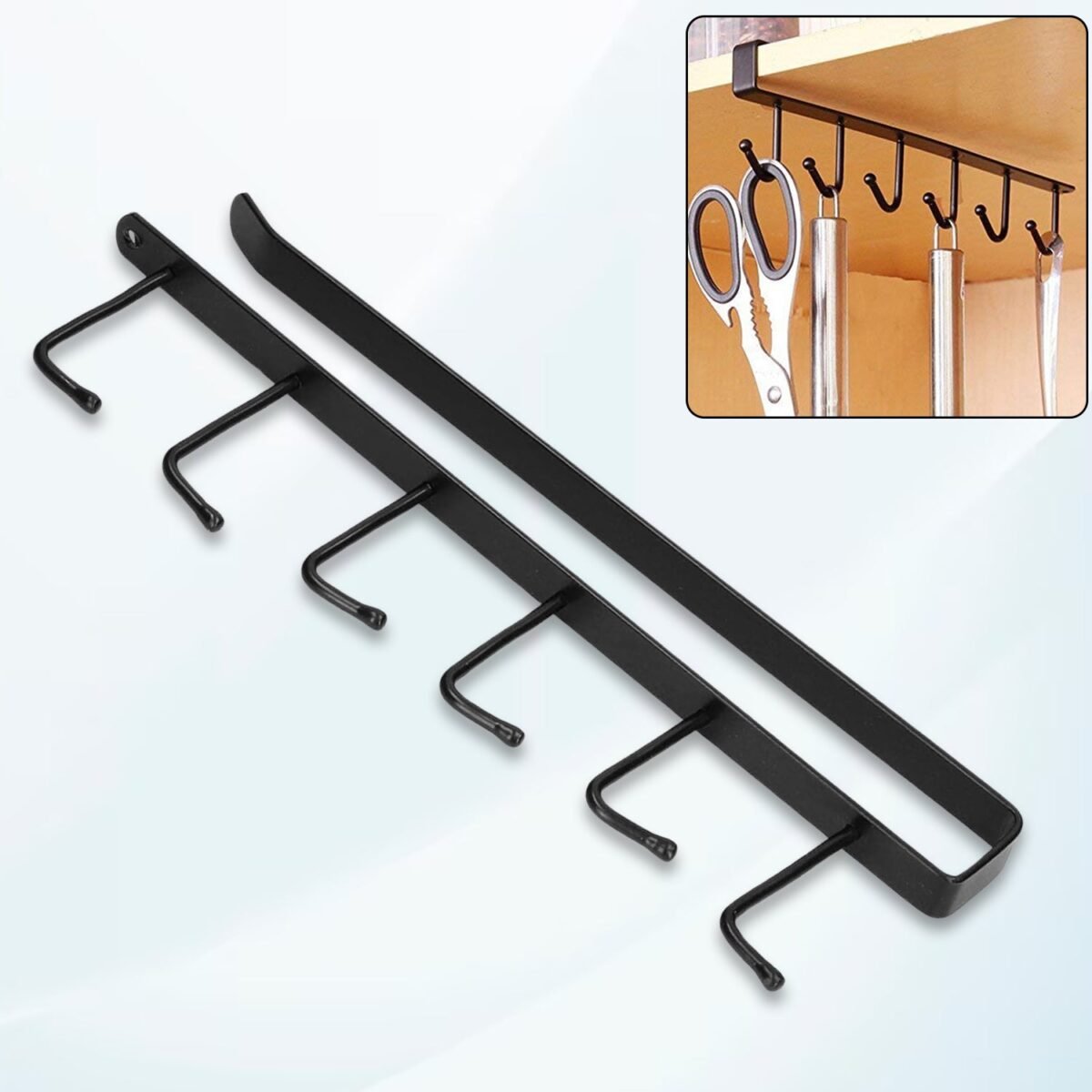 Metal Multifunctional Cabinet Storage Organize 6 Hook Rack For Hanging (1 Pc / Big) - Image 6