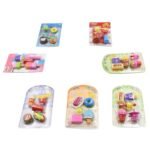 Mix Design Fancy Erasers Set – Colorful & Stylish Erasers for Kids, Birthday Gift & School Prize (1 Set)