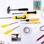 8 In 1 Hand Tool Kit, Steel And Plastic Hammer, Screwdriver & Tape