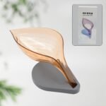 Plastic Leaf Shape Soap Box, Soap Holder (1 Pc / With Color Box) - Image 5