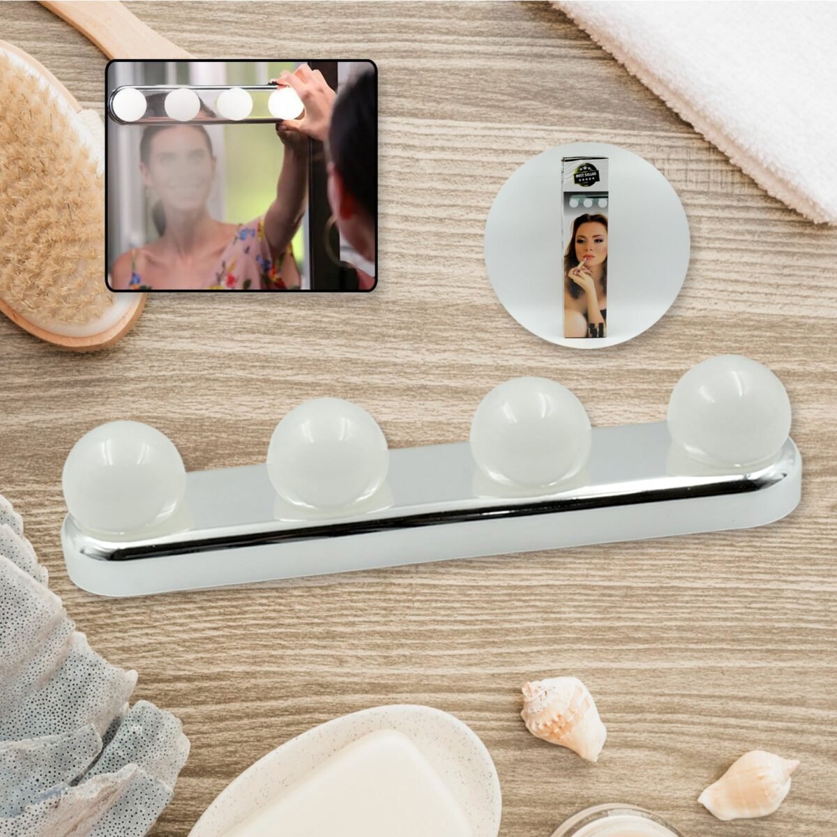 Glow Make Up Light Portable Cosmetic Kit Battery Powered Mirror Lighting Super Bright - Image 1