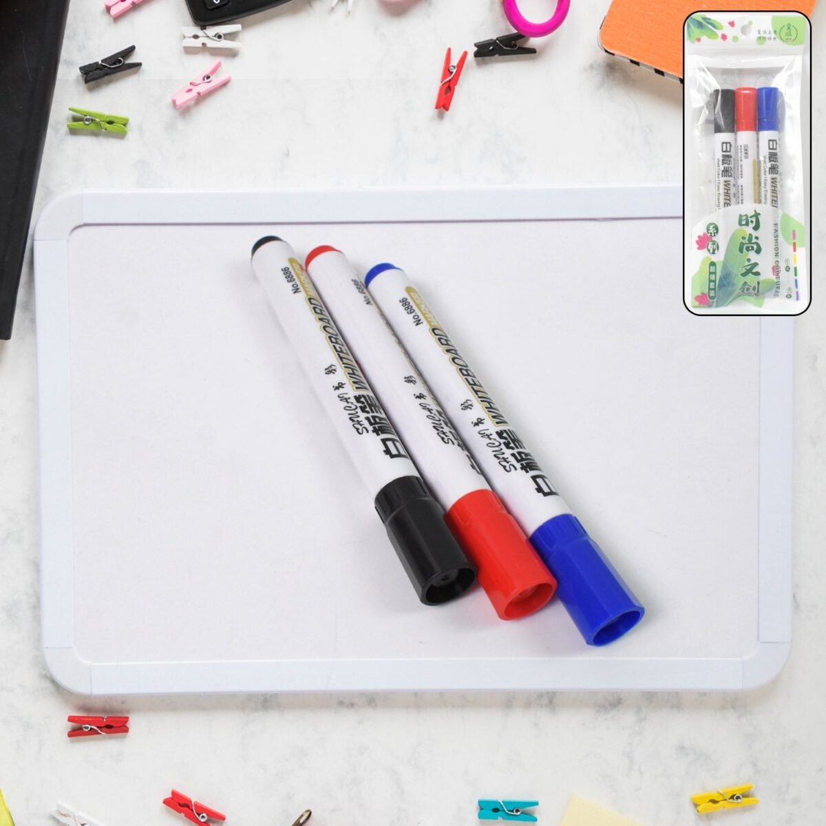 Mix Color Marker Pen used in all kinds of school, college (3 Pcs Set) - Image 1