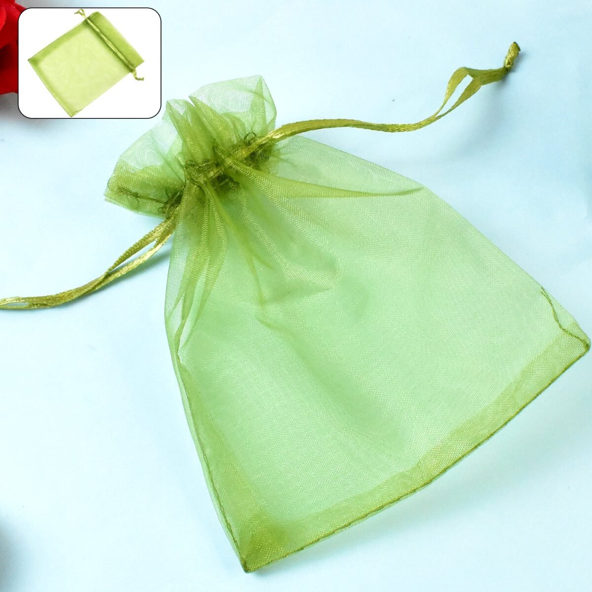 Small Potli Gift Bags, Small Mesh Bags Drawstring Gift Bags (1Pc / 12×10 Cm) - Image 1