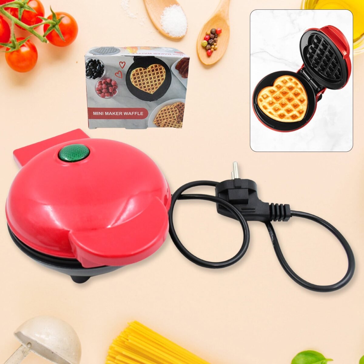 Mini Waffle Maker Machine Waffle Iron Home Appliances Kitchen Gift Easy To Clean, On-Stick Surfaces, Perfect Breakfast, Dessert, Sandwich, Pan Cakes, Paninis / Other Snacks Machine - Image 3
