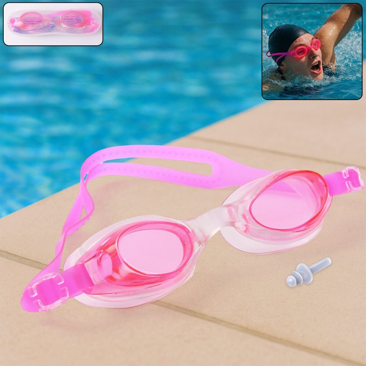 Anti-Fog Waterproof Adjustable Swimming Goggles - Image 1