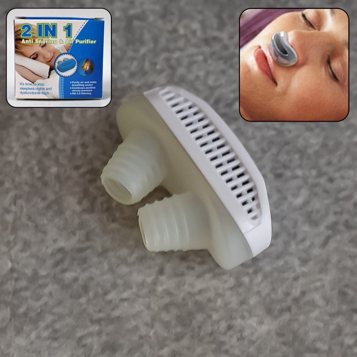2 in 1 Anti Snoring and Air Purifier Nose Clip Anti Snoring Device (1 Pc / With Plastic Case) - Image 3