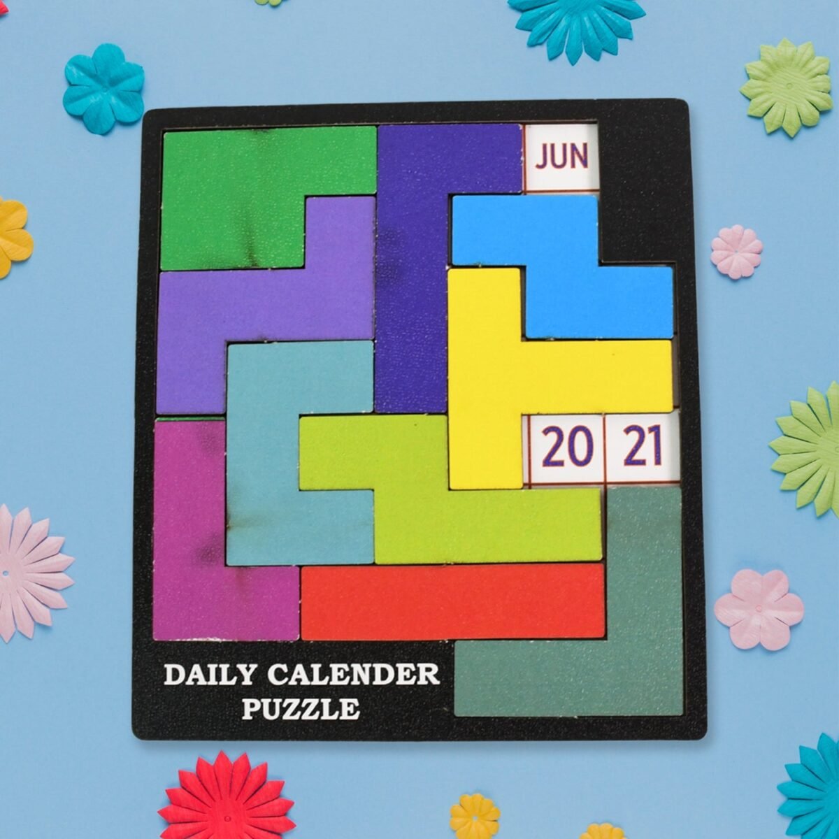 Wooden Daily Calendar Puzzle (Multicolor / 1 Set) - Image 1