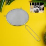 Big Mesh Strainer With Handle Stainless Steel Oil Straine, Mesh Sieve Strainer(1 Pc)
