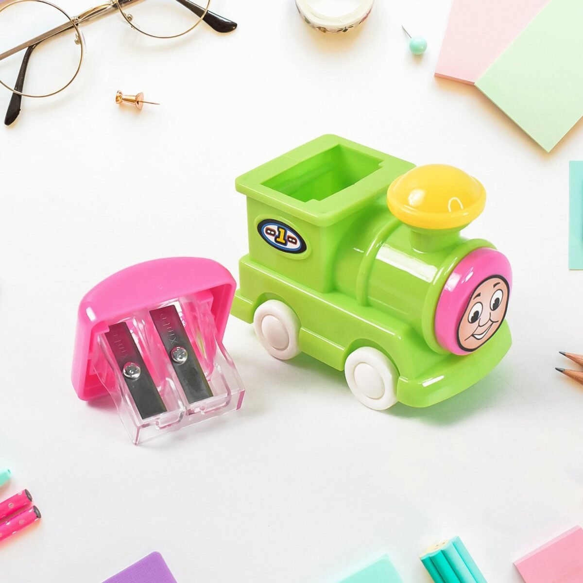 Train Double Hole Pencil Sharpener (1 Pc) - Image 1