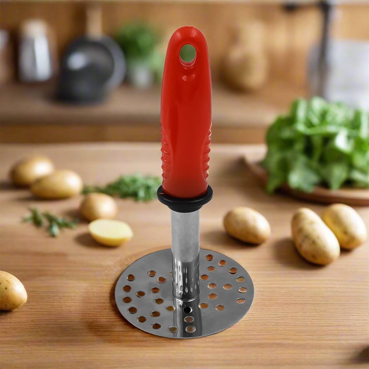 High Grade Stainless Steel Potato Masher Paubhaji / Pav Bhaji Masher with Plastic handle (1 Pc) - Image 1