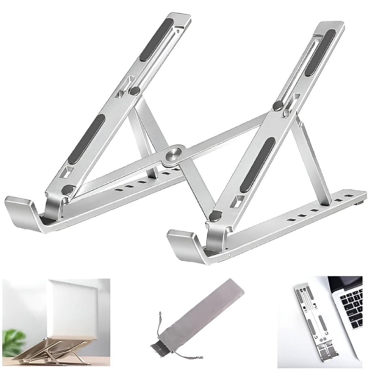 Home Foldable Height Adjustable Laptop Stand (1 Pc) - Image 1