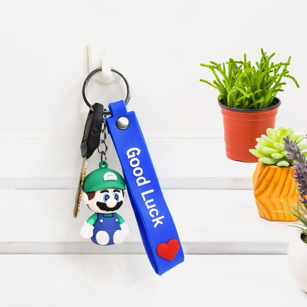 Cute Cartoon Silicone 3D Key Chain with Metal Hook & Strap (Pack of 1) - Image 2