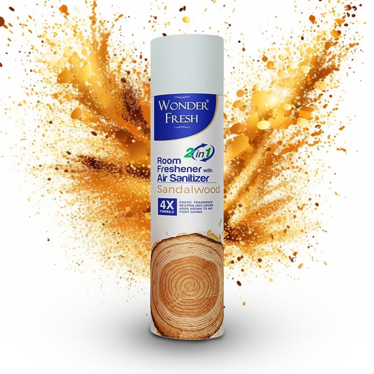 Fresh Air Freshener Spray, Sandalwood Fragrance | Long Lasting Fragrance for Home & Office (Mix Fragrance /  125 Gm) - Image 1