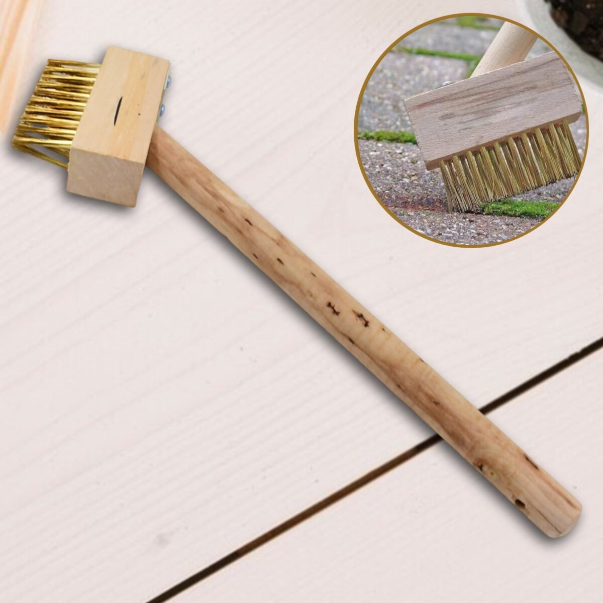Paving Brush Wooden Block Paving Brush Patio Weed Remover Tool (1 Pc) - Image 1
