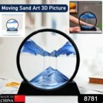 3D Moving Sand Art – Liquid Motion Deep Sea Sandscape with Round Glass Frame (1 Pc) - Image 2