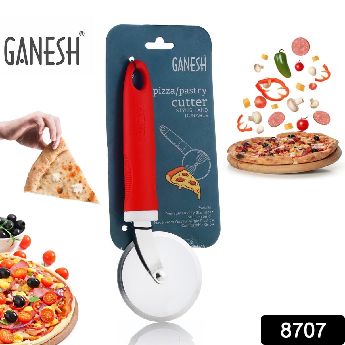 Ganesh GANESH PIZZA  /  PASTRY CUTTER Wheel Pizza Cutter  (Stainless Steel) - Image 2