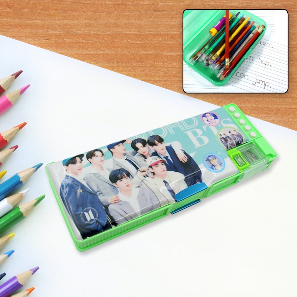 Multipurpose Compass Box (2 Compartments): Cartoon Pencil Case for Kids - Image 1