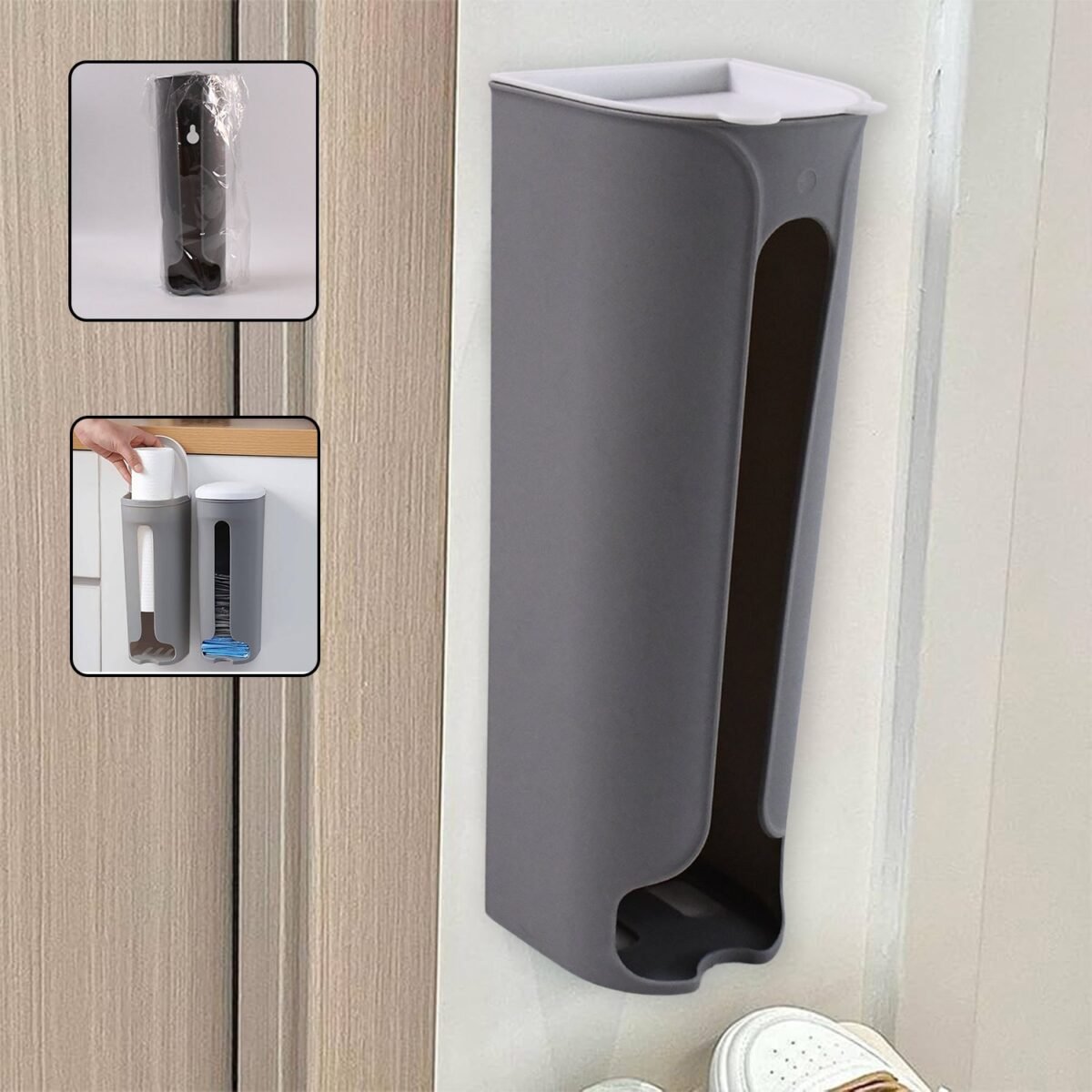 Grocery Bag Holder Portable Trash Bag Organizer for Bathroom Home Kitchen (1 Pc / Small) - Image 1