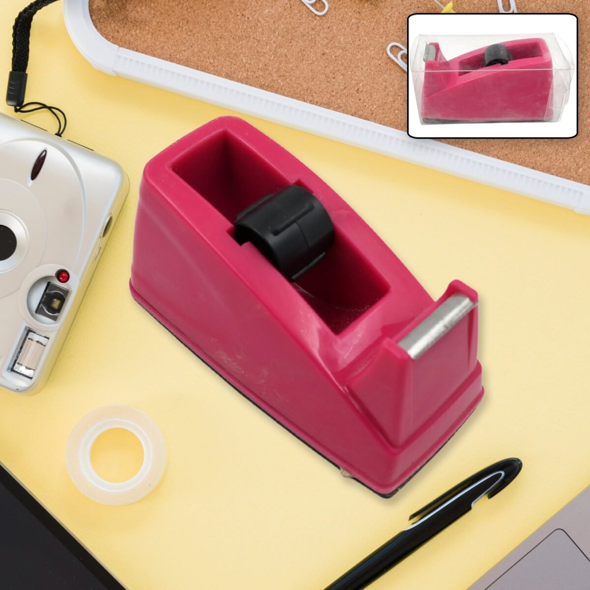 Plastic Tape Dispenser & Cutter for Home, Office & School (1 Pc) - Image 1