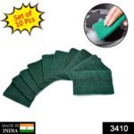 Scrub Sponge Cleaning Pads Aqua Green  10PCS - Image 2
