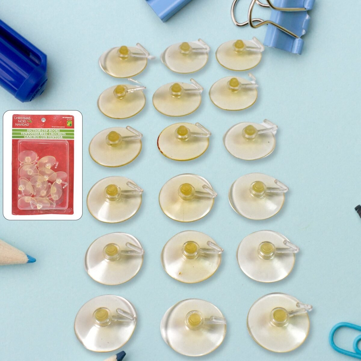 Transparent Rubber Vacuum Sucker, Suction Cup Hooks (18 Pcs Set) - Image 1